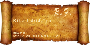 Ritz Fabiána névjegykártya